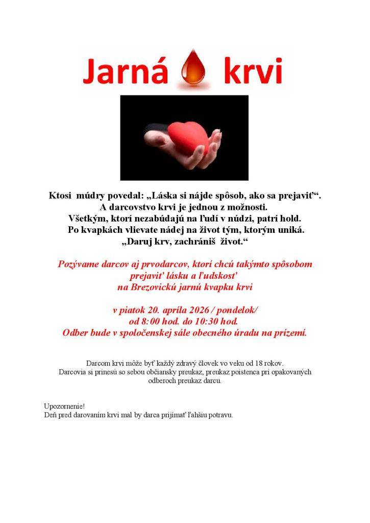 Jarná kvapka krvi
