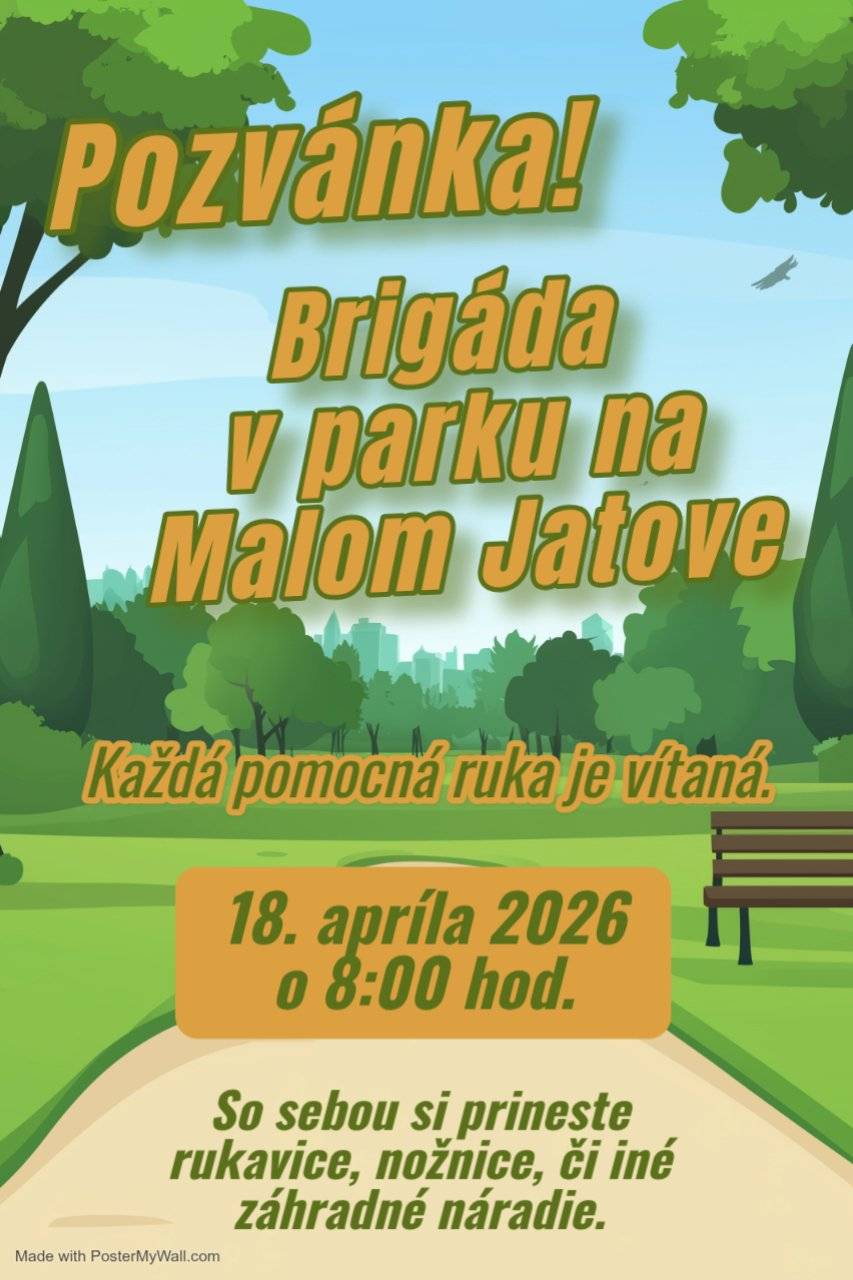 Ak Ti záleží na čistote a skrášlení životného prostredia v obci, pridaj sa aj TY. Spoločná starostlivosť oň prináša krajší domov. Občerstvenie a chutný guláš bude zabezpečený.