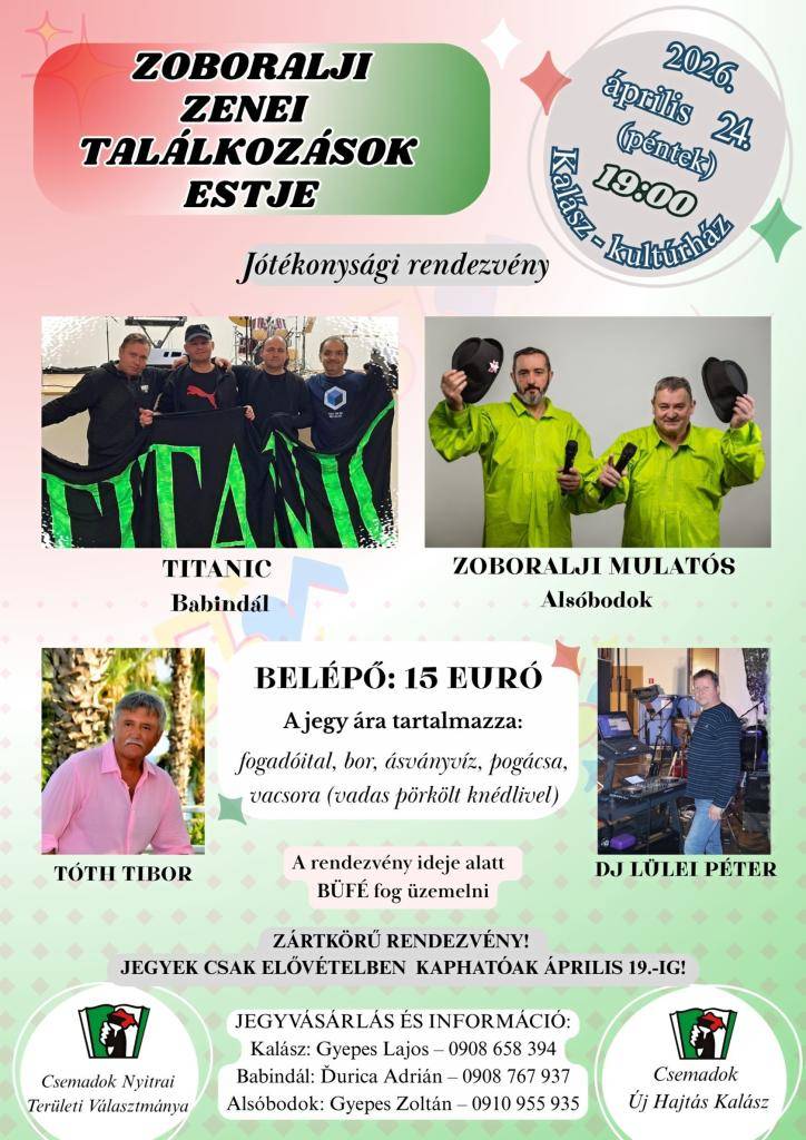 Jótékonysági rendezvény - Benefičné podujatie