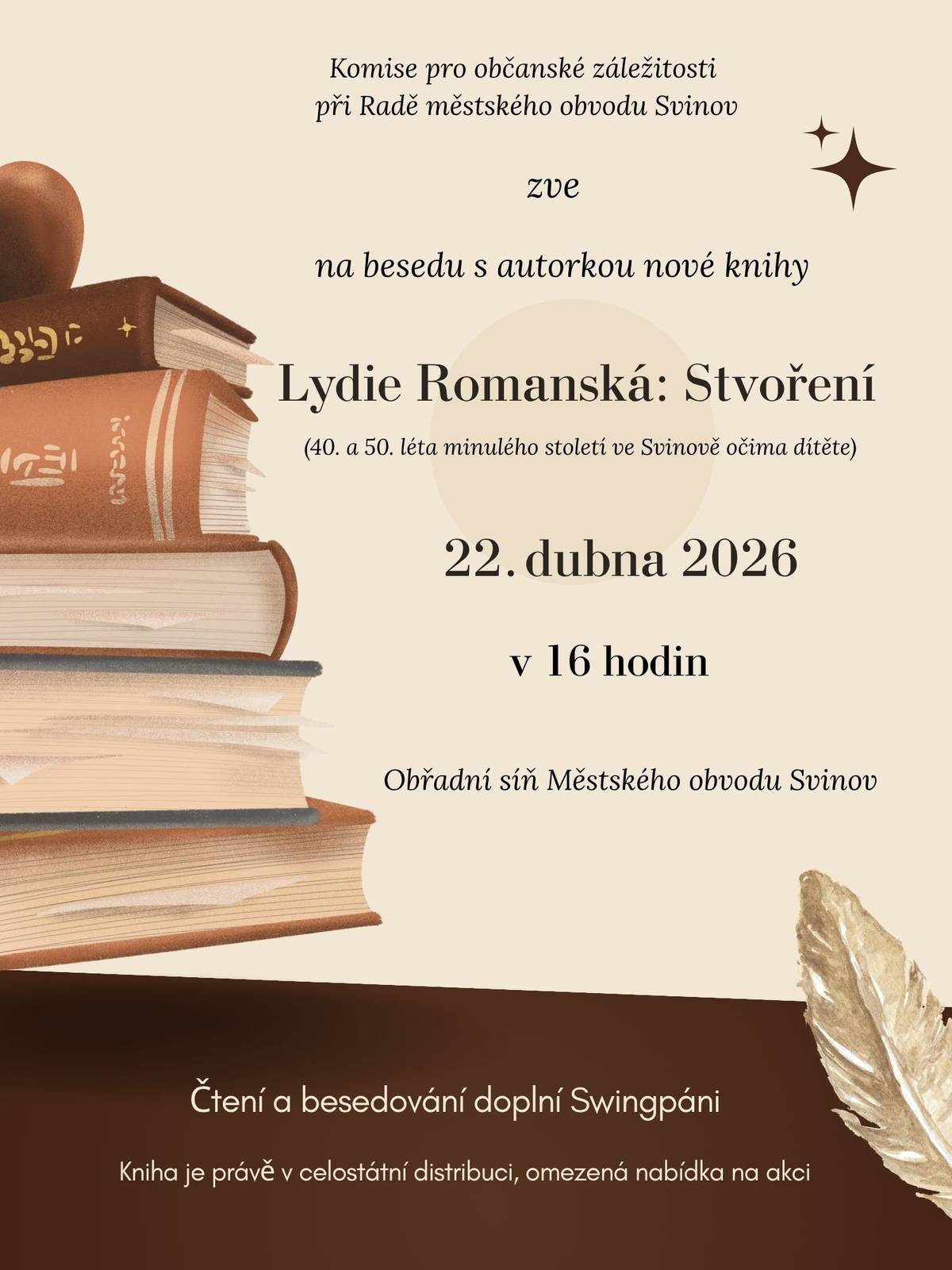 Beseda s autorkou nové knihy Stvoření