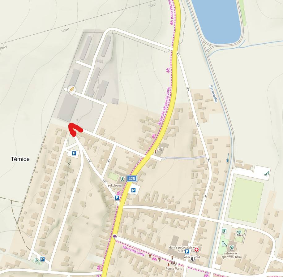 Od 15.4.-16.4.2026 bude uzavřen průjezd z průmyslové zóny do nové ulice z důvodu výkopových prací.