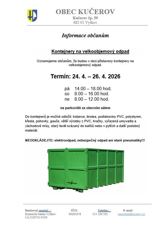 Kontejnery na velkoobjemový odpad