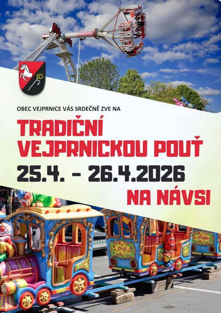 Už příští sobotu a neděli  ožijí Vejprnice tradiční poutí.  Přípravy jsou v plném proudu – chystá se pečení koláčů, připravuje se náves a vše směřuje k tomu, aby si pouťový víkend užili malí i velcí. Těšíme se na setkání s vámi, na společně strávený čas a příjemnou atmosféru
