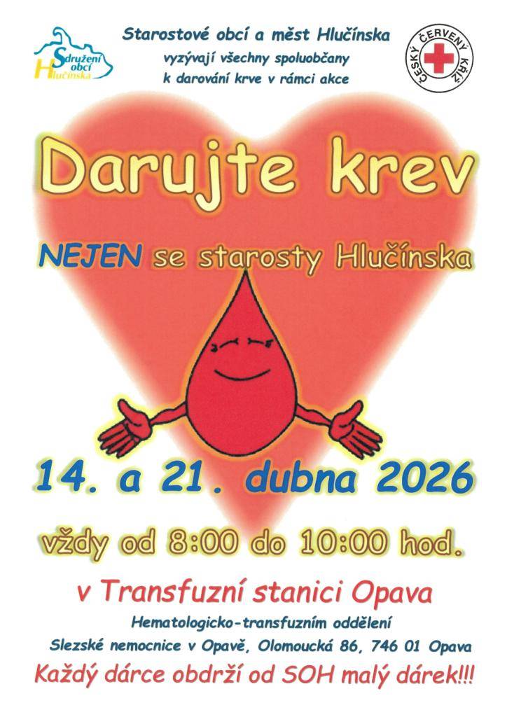 Starostové obcí a měst Hlučínska vyzývají všechny spoluobčany k darování krve