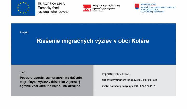 Oznámenie o realizácii projektu