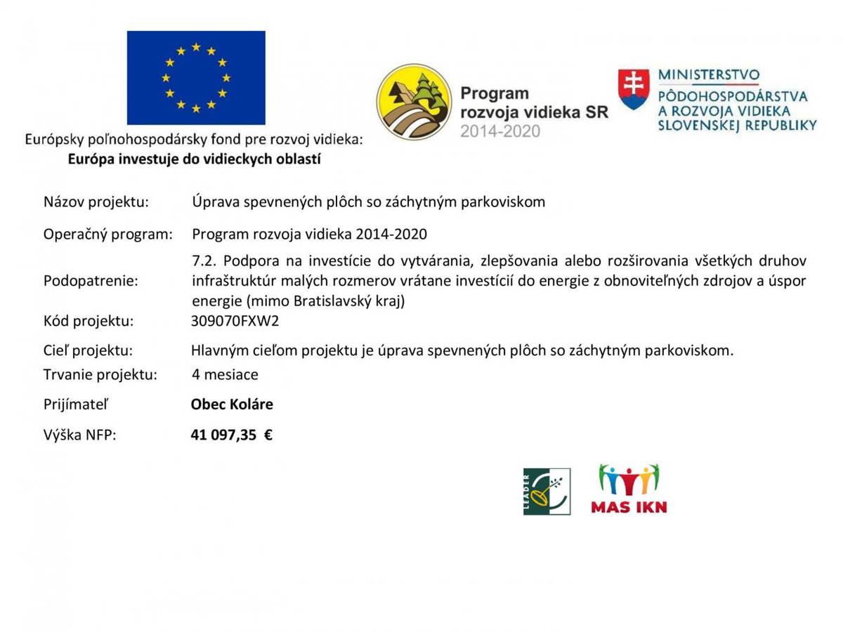 Úprava spevnených plôch so záchytným parkoviskom