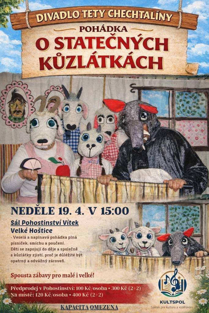 19.4.2026 v 15:00 hod. Sál Pohostinství Vítek Velké Hoštice