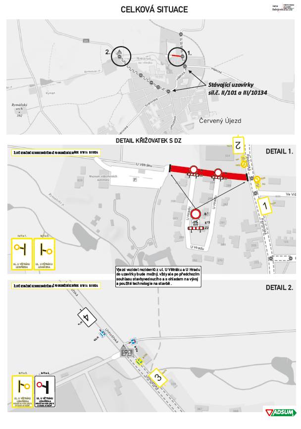 Vážení spoluobčané,   od 04.05.2026 na dobu nezbytně nutnou (uzavírka povolena do 01.11.2026, avšak předpoklad rekonstrukce je 10 týdnů) bude z důvodu plánované rekonstrukce povrchu uzavřena silnice v ulici  U Větráku. Více informací naleznete na našich webových stránkách, konkrétně pak na úřední desce jako "Veřejná vyhláška - OOP - přechodná úprava provozu na místních komunikacích ul. U Větráku a U Hradu". Děkujeme za pochopení a trpělivost. Hezký den 🙂