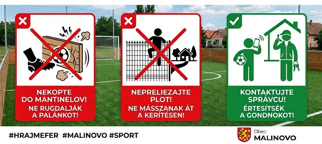 Vážení mladí športovci, fanúšikovia futbalu a rodičia,  naše futbalové ihrisko je miestom radosti a pohybu, no aby sme tu všetci mohli fungovať v harmónii so susedmi, musíme dodržiavať základné pravidlá slušnosti, prosíme Vás, upozornite na to aj Vaše deti: