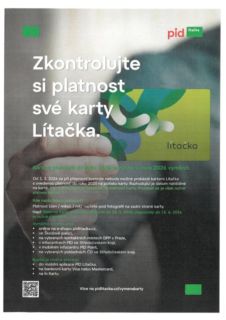 Pokud má vaše karta platnost do roku 2020, je nutné ji během roku 2026 vyměnit za novou a kupón na ni převést. Po uplynutí této doby už nebude možné se při přepravní kontrole kartou prokázat.