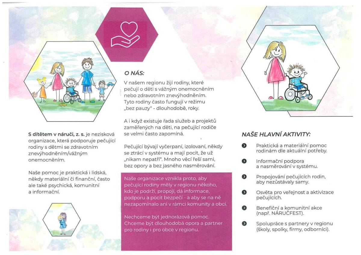 Pomoc pro rodiny s dětmi se zdravotním znevýhodněním nebo vážným onemocněním - více informací v přiložených plakátech.