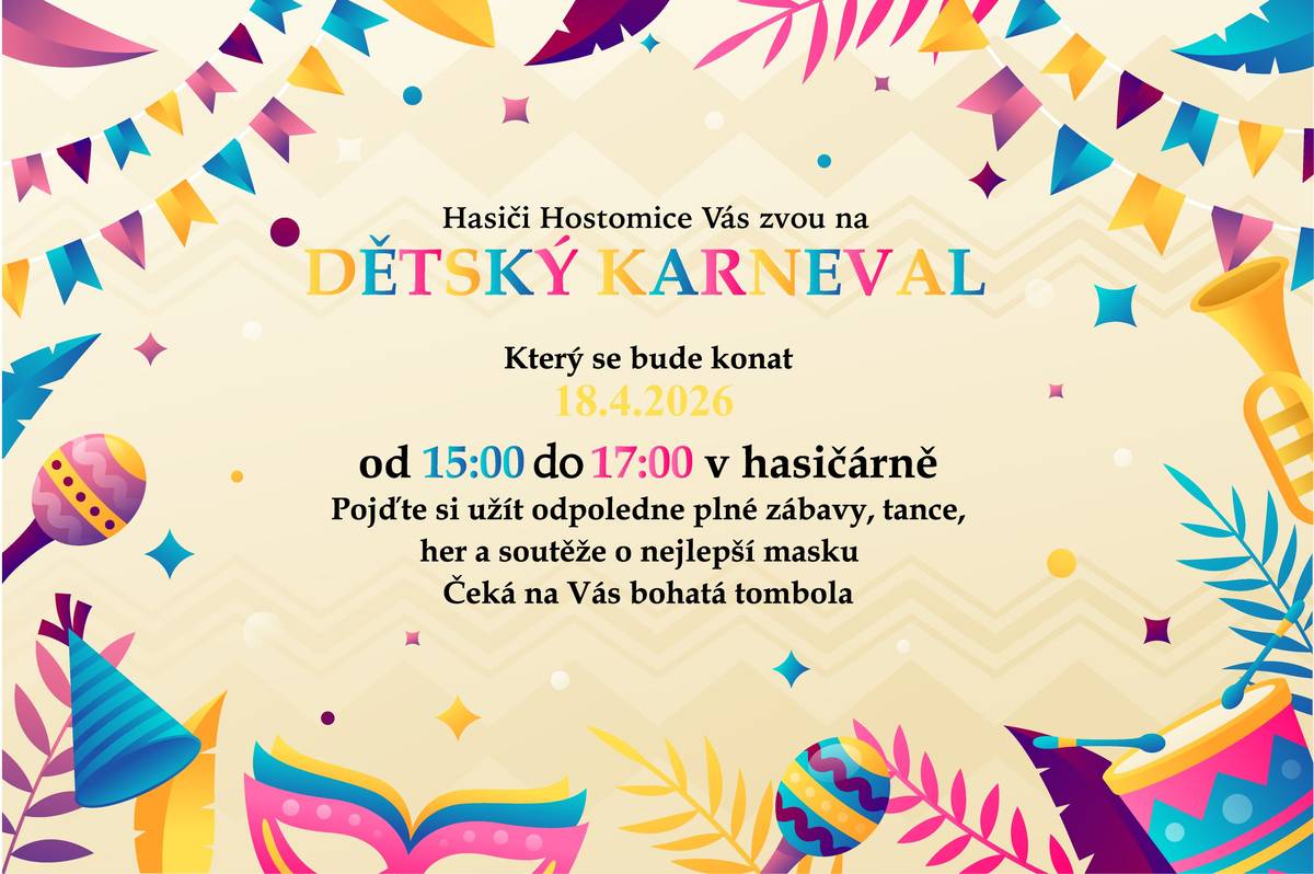 Pozvánka na dětský karneval.