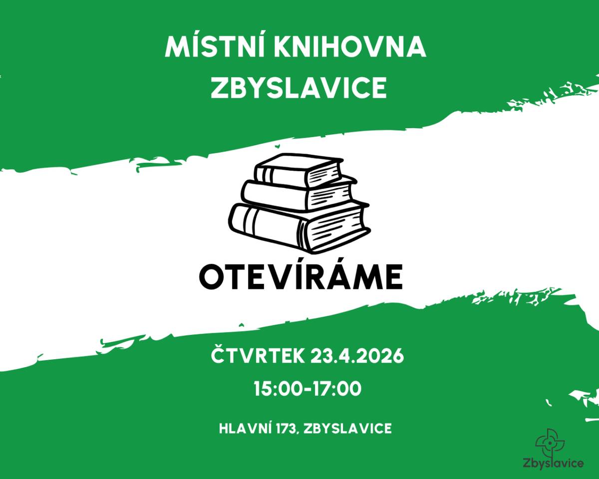 Místní knihovna ve Zbyslavicích znovu otevírá. Nově ji povede Mgr. Tereza Zapletalová.
