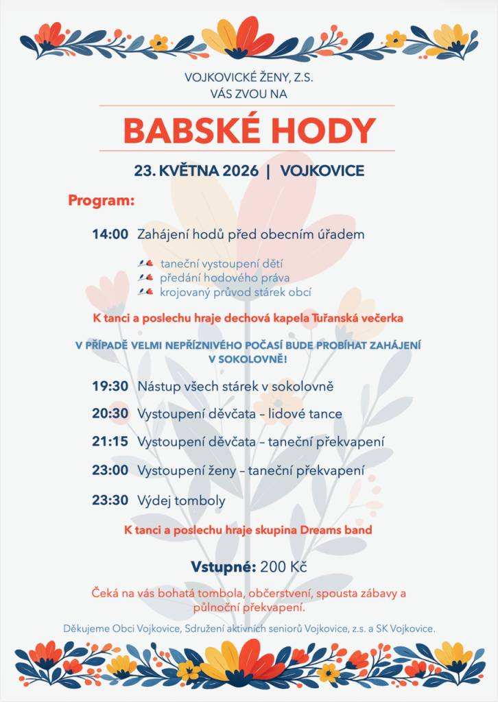 Zveme vás na osmé Babské hody ve Vojkovicích