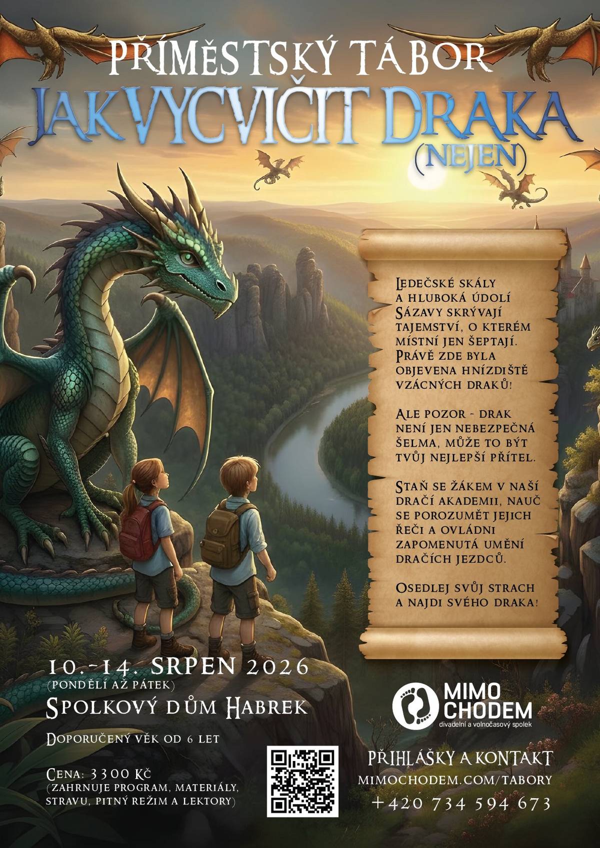 Divadelní a volnočasový spolek Mimichodem vás touto cestou informuje o akcích připravovaných pro děti! Více informací na www.mimochodem.com nebo na tel: +420 734 594 673