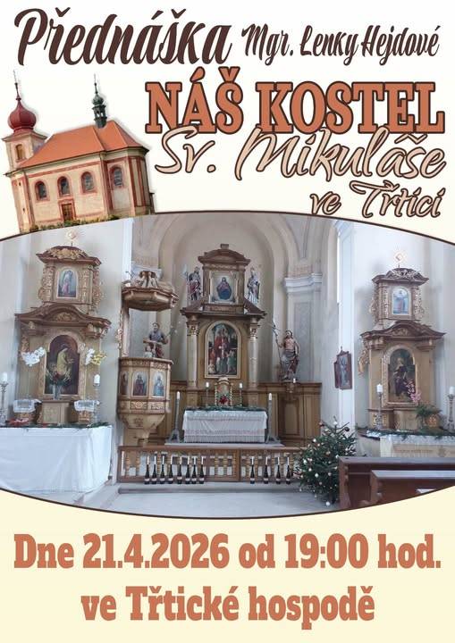 ≈ 21. 4. 2026 - úterý  ≈ 19:00 - Třtická hospoda  ≈ Mgr. Lenka Hejdová