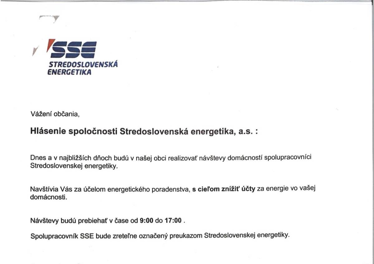 Energetické poradenstvo v našej obci - počas najbližších dní