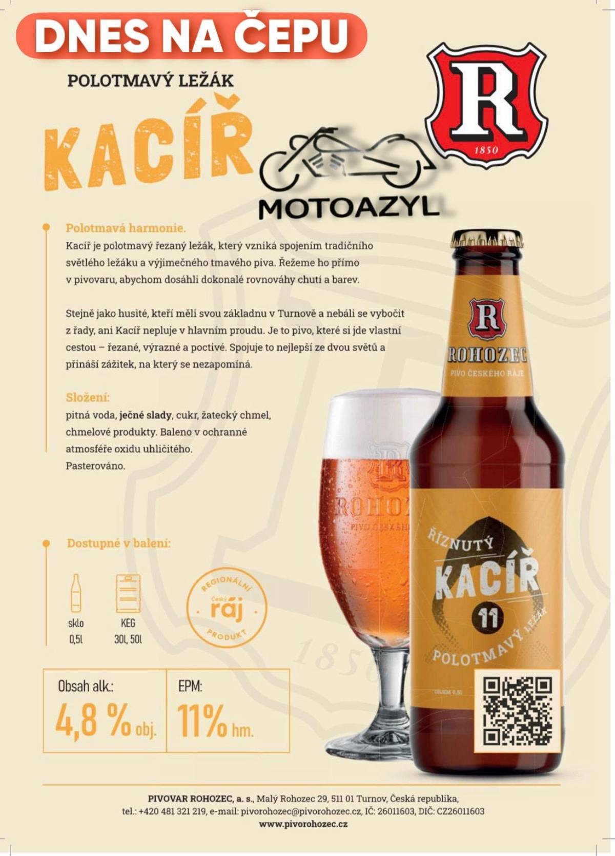 Polotmavý ležák v Motoazylu