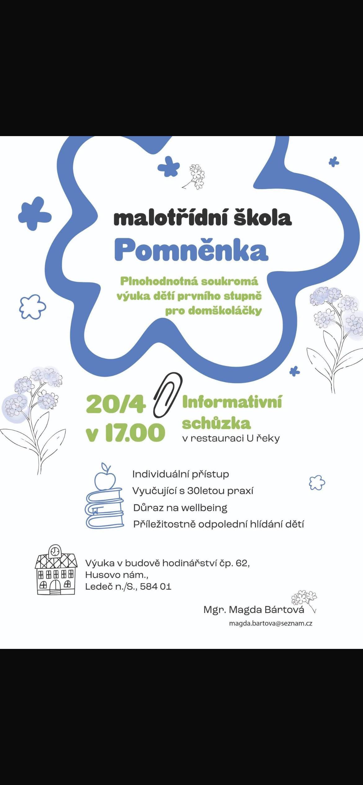 Informativní schůzka 20.4.2026 v 17.00 hod v  restauraci U řeky - Ledeč nad Sázavou.