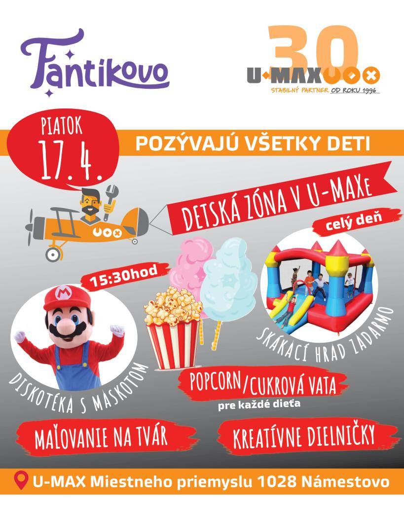 Vážení občania, spoločnosť U-MAX Námestovo vás v piatok 17. apríla srdečne pozýva na najväčšiu predvádzačku náradia a záhradnej techniky na Orave. Príďte vyskúšať náradie a novinky viac ako 15tich vystavovateľov svetových značiek Milwaukee, Dewalt, Festool či Husqvarna.