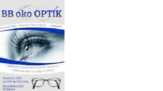 BB oko OPTIK Banská Bystrica v našej obci v utorok 21.04.2026 od 10.30 hod do 11.15 hod v kancelárii na 1. poschodí DK Makov ponúka bezplatnú kontrolu a meranie zrakovej ostrosti.   V prípade záujmu je možnosť vyhotovenia nových okuliarov alebo vymeniť sklá vo vašom ráme.   Svoje okuliare si prineste pre porovnanie zo sebou.