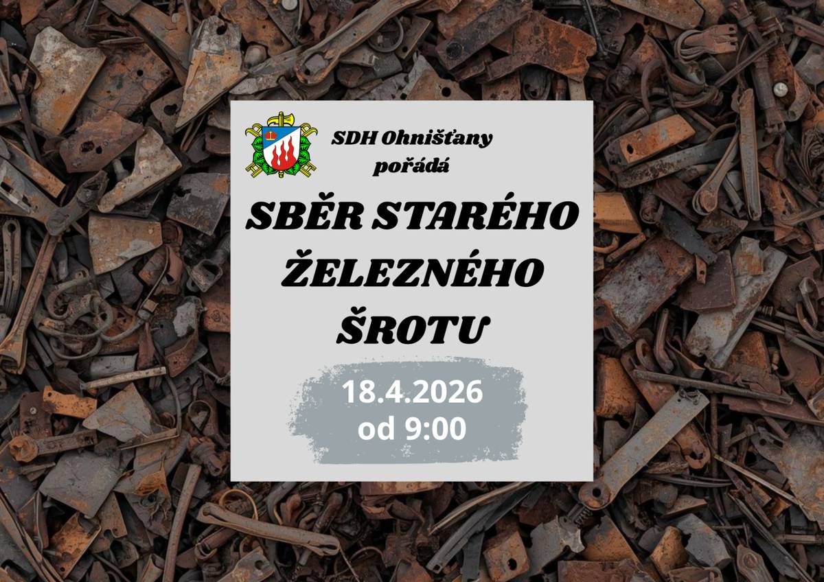 SDH Ohnišťany pořádá v sobotu 18.4.2026 sběr starého železa.