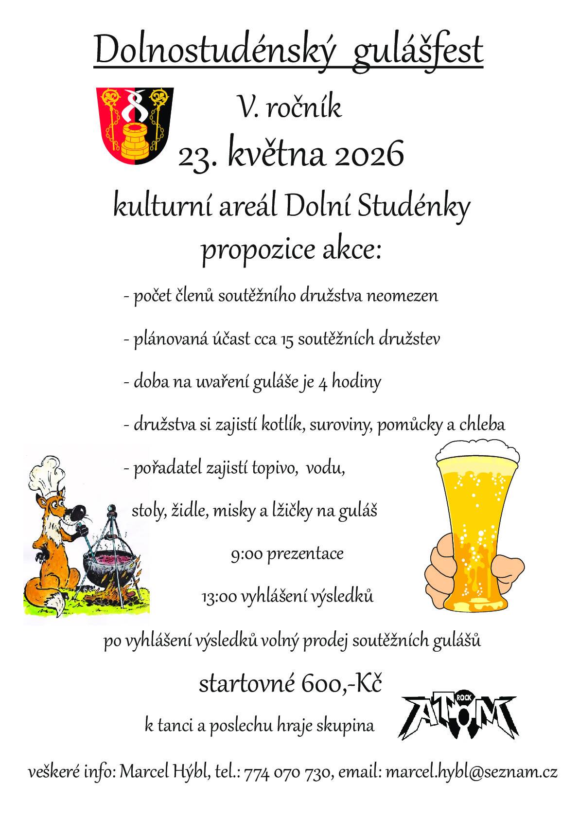 Pozvánka na Dolnostudénský gulášfest 2026.