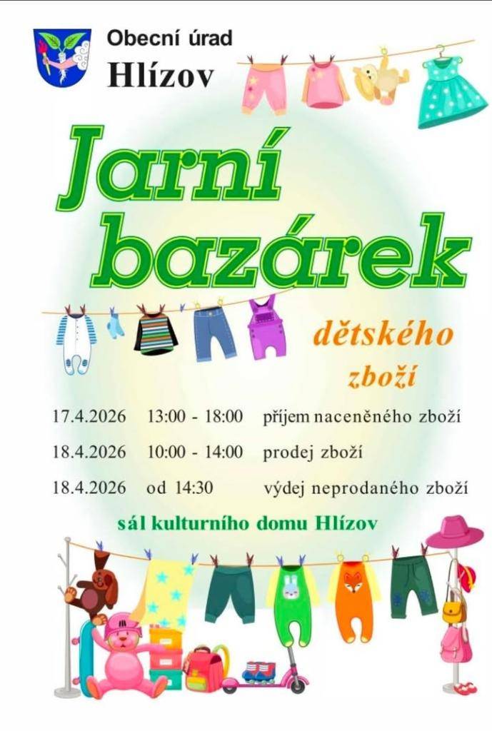 Obec Hlízov pořádá jarní bazárek dětského zboží