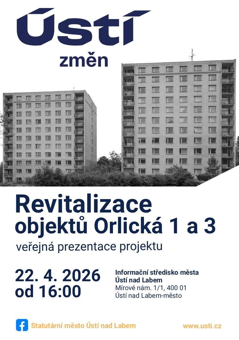 🗓️ Dne 22. 4. proběhne veřejná prezentace projektu Revitalizace objektů Orlická 1 a 3, která přinese až 92 nových městských bytů a výrazné snížení energetické náročnosti budov. 📍 Informační středisko města Ústí nad Labem (Mírové nám. 1/1) Záměr propojuje dostupné bydlení s komplexní modernizací a energetickými opatřeními: ✔ kompletní zateplení budov včetně střech a podlah, ✔ výměna oken a dveří, ✔ modernizace vytápění a regulace teplé vody, ✔ instalace fotovoltaické elektrárny s akumulací, ✔ zavedení chytrého energetického managementu a monitoringu, ✔ úsporné technologie (osvětlení, vodní armatury, stínění). Cílem je snížení spotřeby energie pod 40 kWh/m² ročně a pokles emisí CO₂ o více než 30 %.  Součástí revitalizace budou také dispoziční úpravy bytů, které zvýší komfort bydlení a dlouhodobou atraktivitu domů. 👉 Přijďte si poslechnou podrobnosti projektu a zeptat se na to, co vás zajímá.  Těšíme se na vás! 💬 Projektová příprava je financována z programu ELENA, samotná realizace bude hrazena z rozpočtu města a kombinací grantu a úvěru od Evropské investiční banky.  Spolufinancováno poradenským centrem Evropské unie InvestEU. #InvestEU