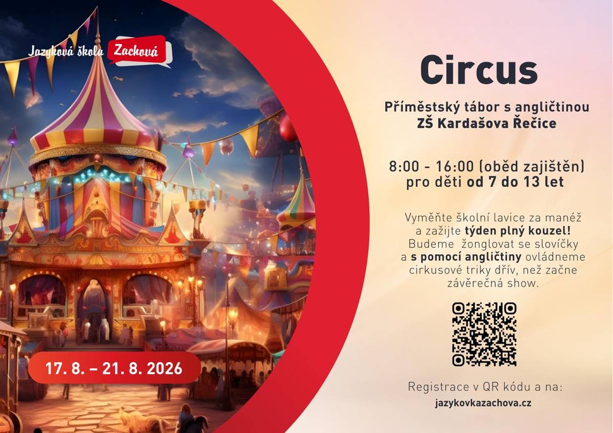 Příměstský tábor s angličtinou v Kardašově Řečici (17. - 21.8.2026)