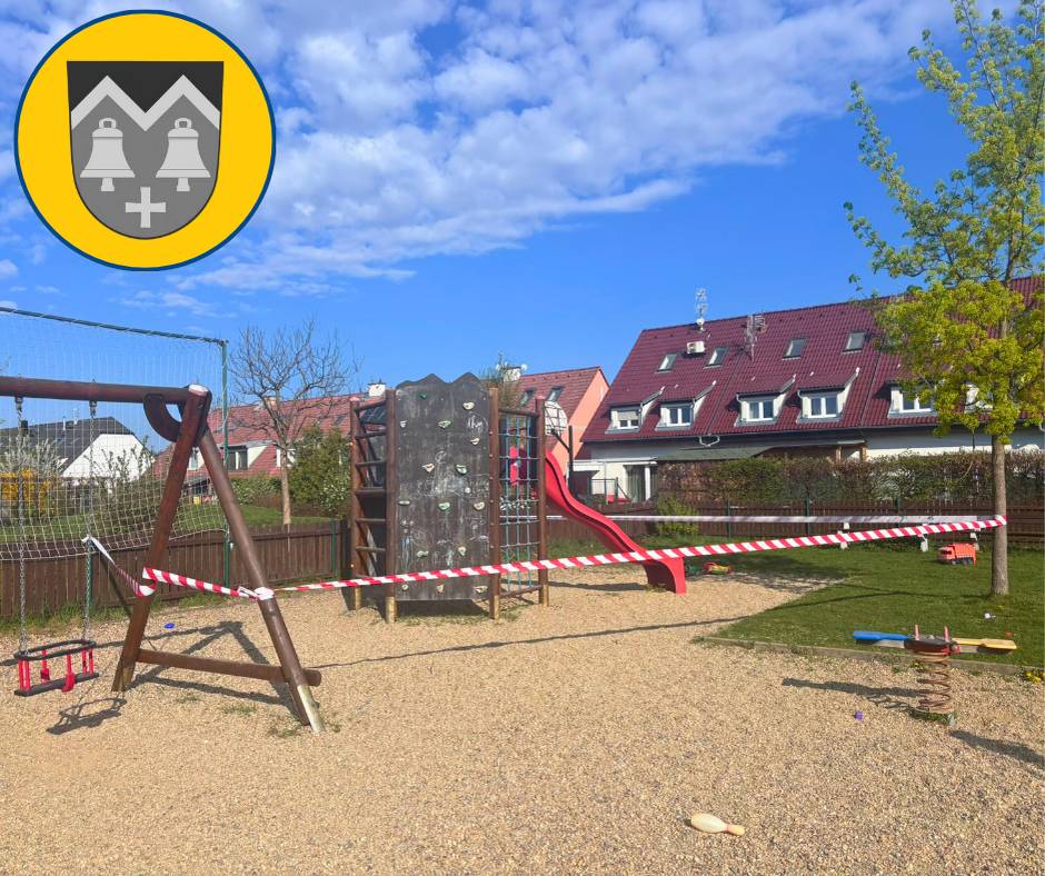 Z důvodu poškození je zakázáno používat dřevěnou sestavu se skluzavkou na dětském hřišti v Janáčkově ulici. Hrozí riziko poranění dětí.  Obec situaci řeší a připravuje opravu. Prosíme o respektování tohoto opatření.