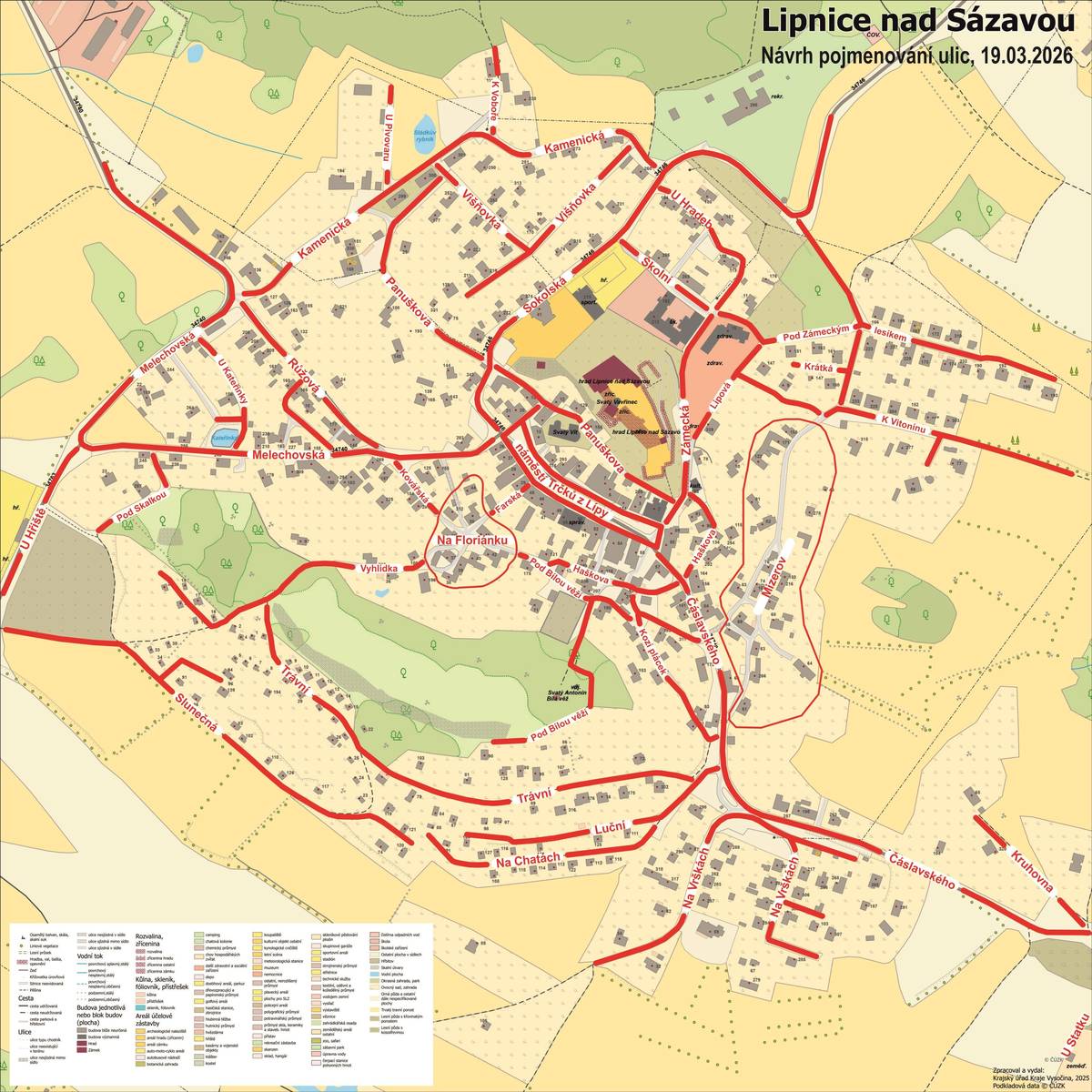 Zveřejňujeme návrh pojmenování ulic v Lipnici nad Sázavou dle usnesení zastupitelstva města č. 41/2026 včetně důvodové zprávy v příloze. Byl vytvořen za využití místopisu, historických pramenů a mnoha návrhů občanů. Případné připomínky prosím zašlete mailem na adresu mesto@lipnicens.cz do 30.4.2026.