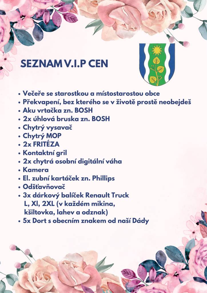 Chtěli bychom touto cestou poděkovat sponzorům Obecní veselice 2026, kteří svými dary přispěli k uskutečnění této oblíbené zábavy. Děkujeme, vážíme si Vaší podpory.    Obec Bechlí