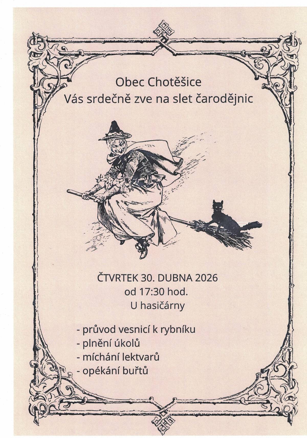 Ve čtvrtek 30.4.2026 od 17.30 hod. u hasičárny