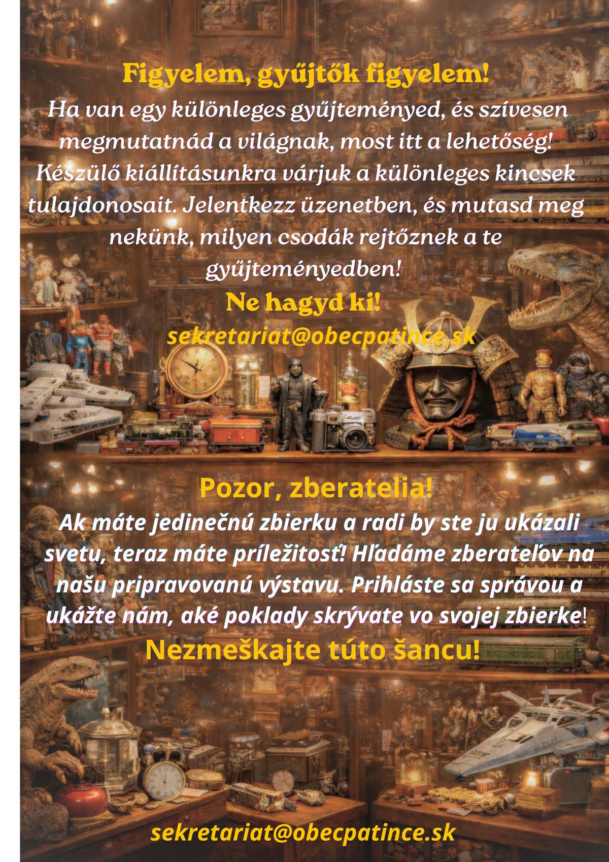 Pozor, zberatelia ! - Gyűjtők figyelem!