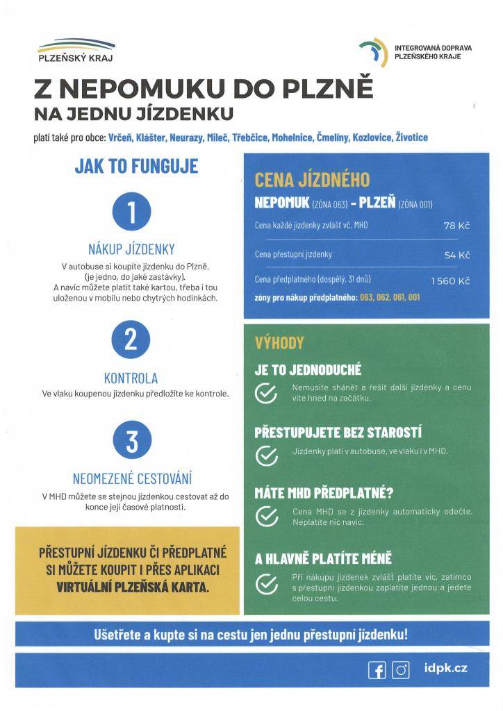 informační leták POVEDU k jednotné jízdence