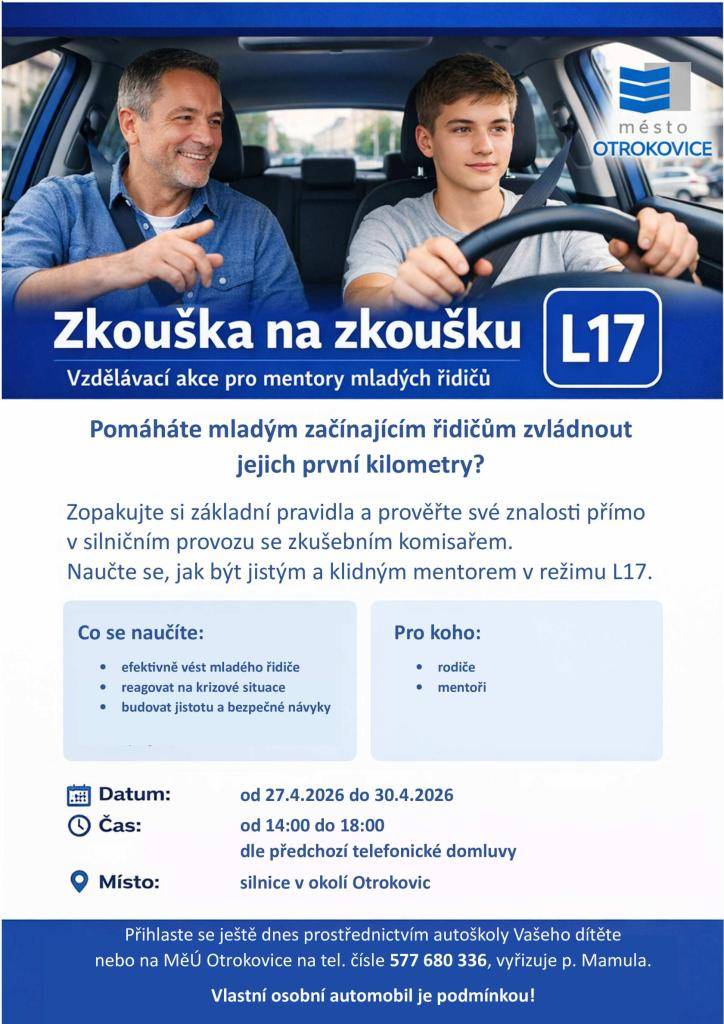 Vzdělávací akce pro mentory mladých řidičů, kterou připravilo město Otrokovice.