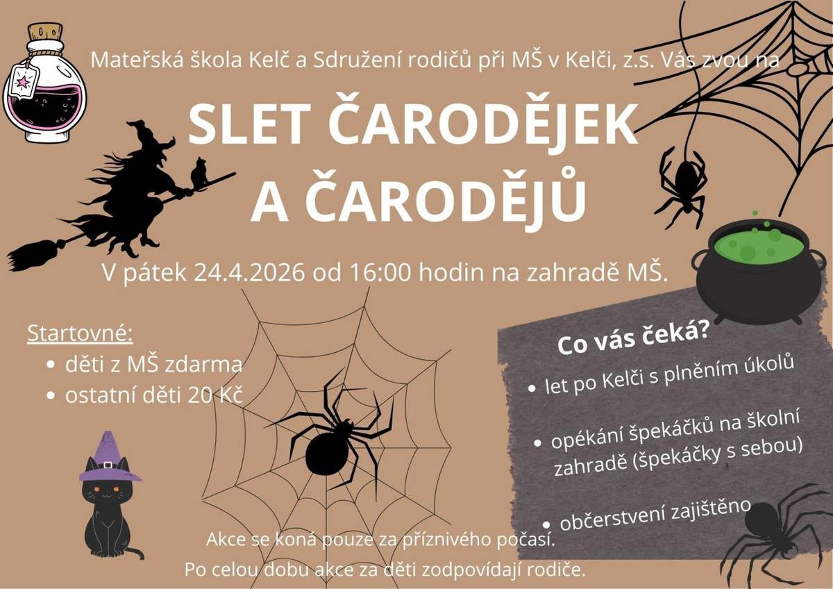 Let po Kelči s plněním úkolů, opékání špekáčků na školní zahradě.  Pouze za příznivého počasí.