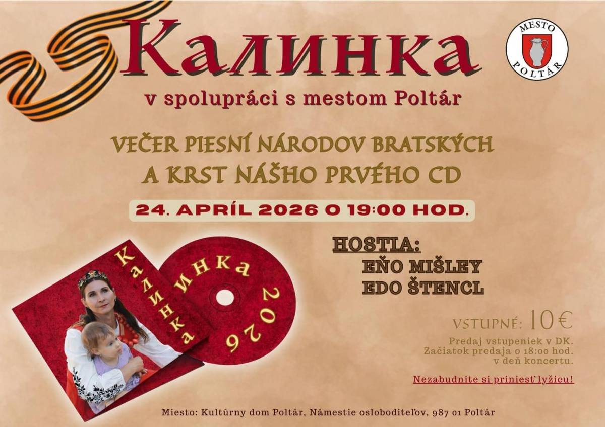 Večer piesní národov bratských a krst prvého CD.  Hostia:  Eňo Mišley  Edo Štencl