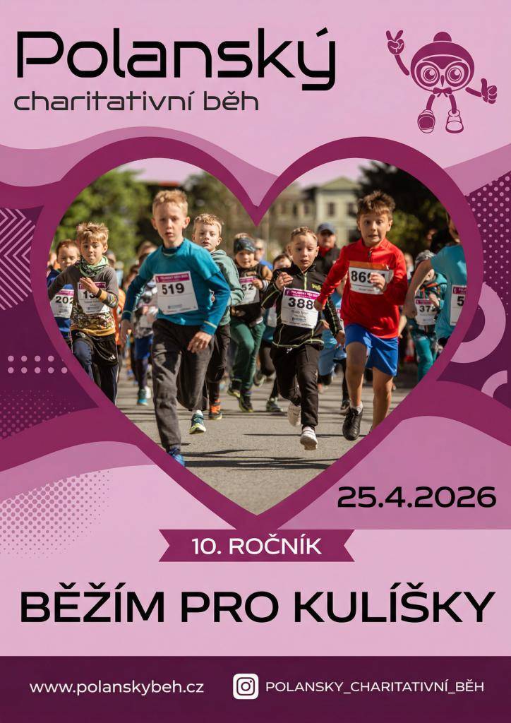 Srdečně Vás zveme na jubilejní 10. ročník Polanského charitativního běhu, který se uskuteční 25. dubna 2026 v Polance nad Odrou.  Tato tradiční dobročinná akce dlouhodobě podporuje předčasně narozené děti a jejich rodiny.