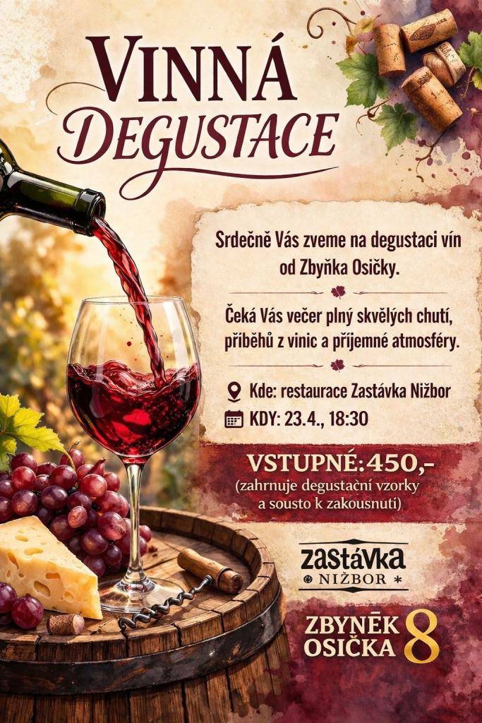 Degustace vín od Zbyňka Osičky.