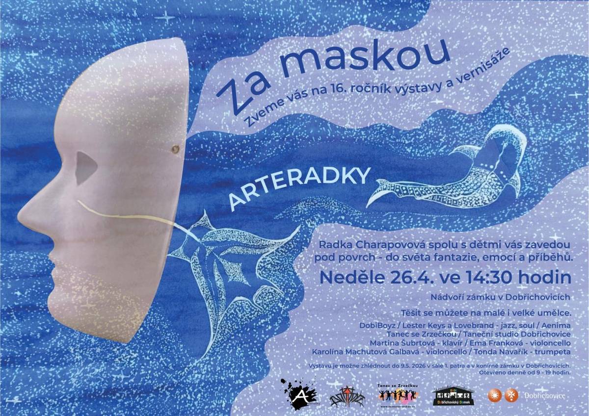 Radka Charapovová s dětmi vás zavedou do světa fantazie, emocí a příběhů. Během vernisáže vystoupí hudebníci a tanečníci z Dobřichovic i přilhlého okolí.