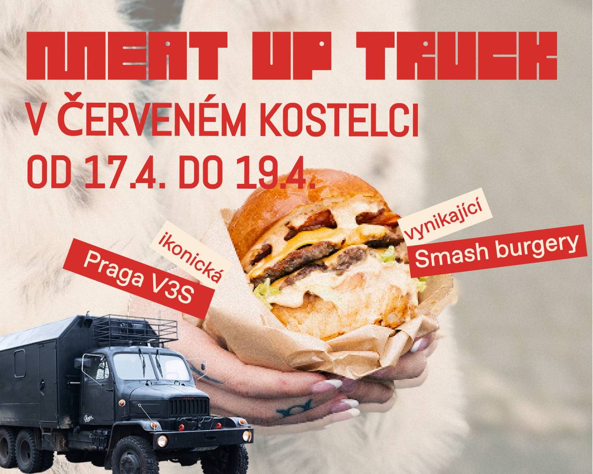 Legendární Praga V3S i s MEAT upem už tento víkend v Červeném Kostelci! 🍔 Meat up doveze výborný smash burgery a bude tu pro vás v Pá 12-21 So 11-21 Ne 11-20 .  Dopřejte si slider, single nebo double v Meat upu na tržišti u autobusového nádraží.