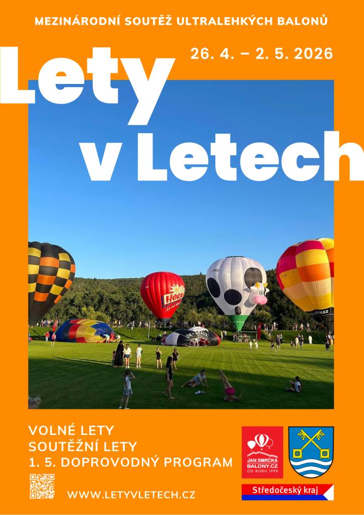 Do Letů se vrací festival Lety v Letech. Oblohu nad Berounkou opět zaplní balony, festival nabídne i doprovodný program pro veřejnost.