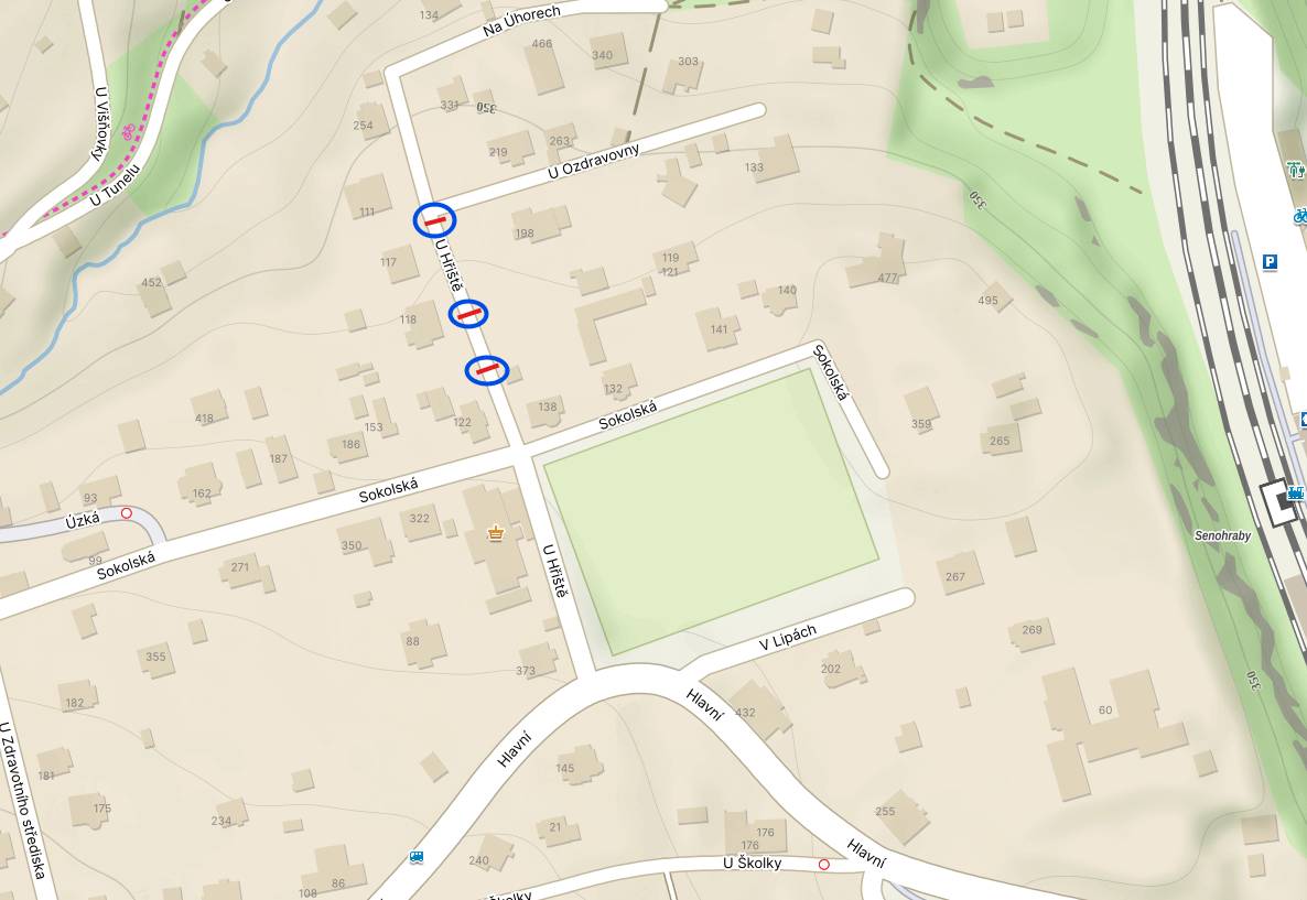 Upozorňujeme, že ve dnech 22. - 23. 4. nebude po nějakou dobu možný průjezd ul. U Hřiště od křižovatky se Sokolskou ve směru k ul. Na Úhorech a to z důvodu tří překopů komunikace a pokládky optického kabelu.