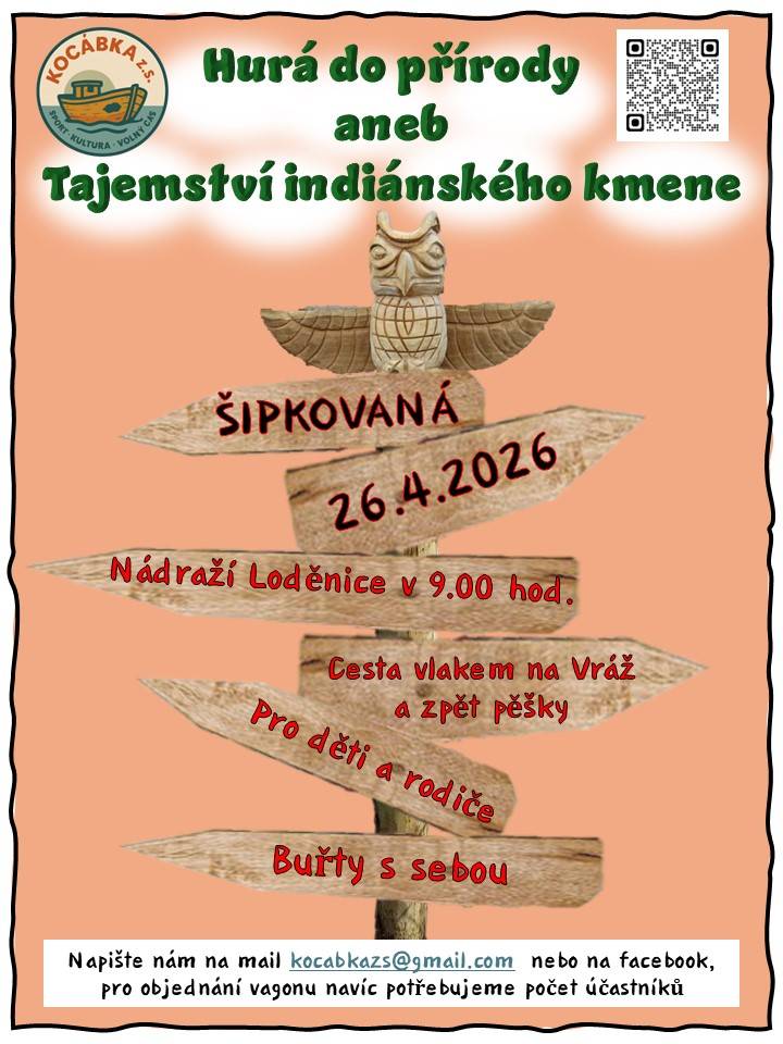 Kde: sraz na vlakovém nádraží v Loděnici  Kdy: 26. dubna 2026 (odjezd v 9:23)