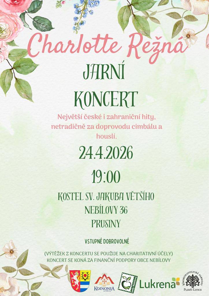 Charlotte Režná - největší české i zahraniční hity netradičně za doprovodu cimbálu a houslí v kostele na Prusinách.