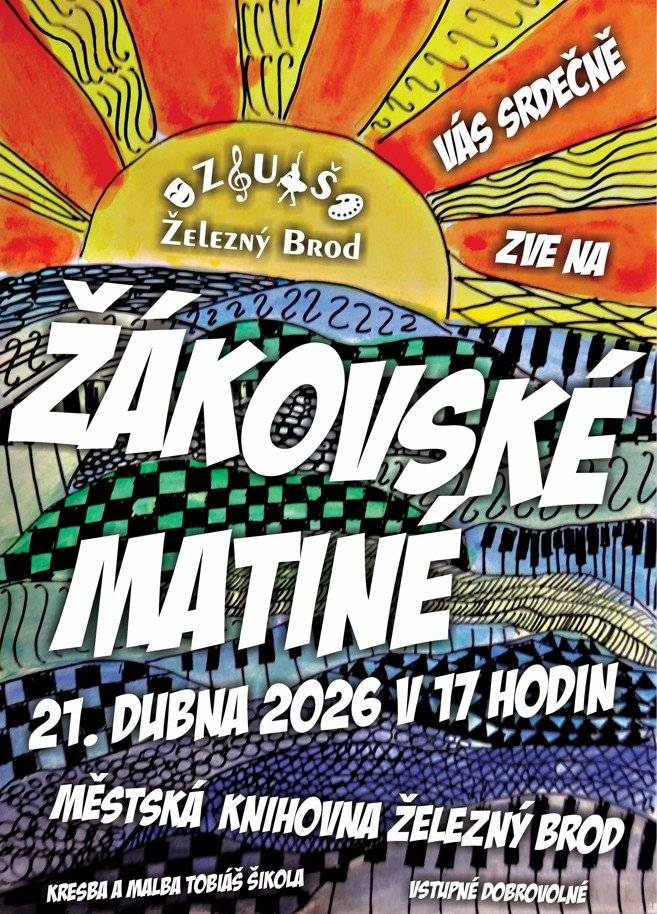 V tomto týdnu můžete navštívit následující akce: 21.4. Žákovské matiné v Městské knihovně 22.4. Outletový prodej - prodejna firmy Detesk 22.4.  beseda Od bylinky k mýdlu od mléka k sýru - ze života mýdlařky Šárky Bredlerové, Městská knihovna  24.4. Sbírka šatstva pro humanitární účely, ČČK 23.3. Výstava Brody v Brodě, Městská galerie Vlastimila Rady 24.4. Daří se nám chránit ráj? 70 let CHKO Český ráj - výstava v Městské galerii Vlastimila Rady 25.4. Rybářské závody 25.4. Řetízek slaví 50 - slavnostní koncert k 50. výročí založení sboru 25.4. Šárka Soňa - koncert v Rest.Art centru 25.4. Haluškové country se skupinou Kapelníci na Hrubé Horce
