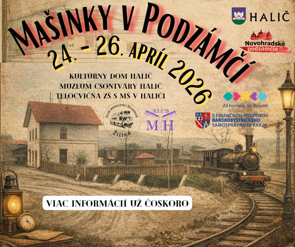 Mašinky v podzámčí ku nám dorazia aj tento rok. Po minuloročnom veľmi úspešnom ročníku ich pre Vás pripravujeme ešte väčšie a atraktívnejšie. Okrem kultúrneho domu a múzea nájdete ďalšiu trať aj v našej telocvični. Súčasťou tohto viacdňového podujatia budú aj ďalšie sprievodné podujatia.