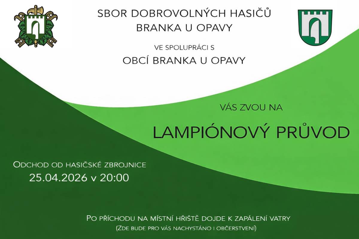 odchod od hasičárny ve 20 hod.